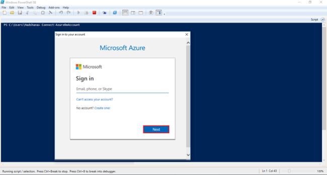 Microsoft account Sign in wizard